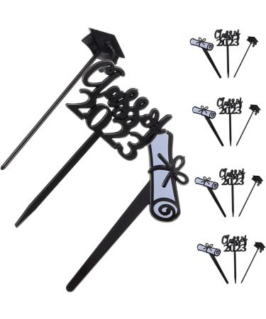 INOOMP 120 Pcs Graduation Cake Insert Halloween Ornaments Halloween Props Black Trim Class of 2023 Cupcake Topper Graduation Party Toppers Cake Picks Graduation Cake 2023 Decor Plastic - Buy Online on GoSupps.com