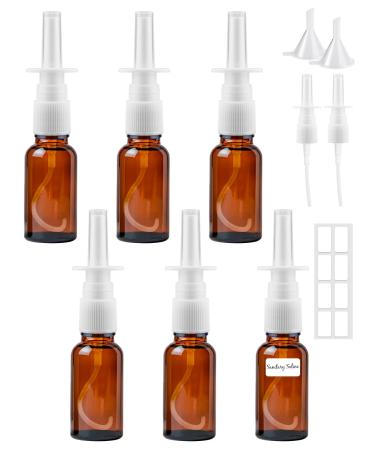 Furuising 6 pieces noses spray bottles 20ml glass nasal spray reusable brown empty nasens spray bottle small with labels nozzles funnel for perfume essential oils saline solution - Buy Online on GoSupps.com