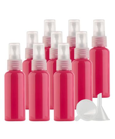 TIANZD 12 Pieces 50ml 1.7 oz Lightproof Red Spray Bottles Plastic Fine Mist Spray Bottles Refillable Bottle for Cosmetic Perfume Cleaning Travel with 1x Funnels Red 50ml