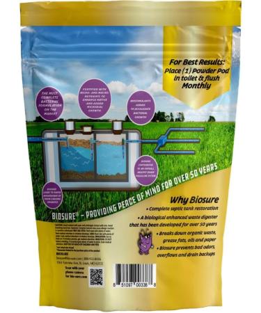 SeptiComplete Powder Pods: 6-Month Supply of Effortless Septic Tank Enzymes - Best Septic Tank Cleaner & RV Treatment for International Shipping - Buy Online on GoSupps.com
