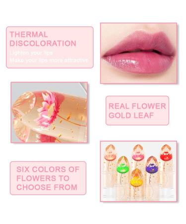 BINGBRUSH 6 Pcs Color Changing Lipstick - Long Lasting Crystal Flower Lip Balm & Tint | Magic Moisturizer Matte Makeup - Buy Online on GoSupps.com