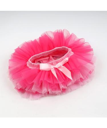 Hoolchean Baby Girls Fluffy Tutu Skirt with Diaper Cover Bloomer - 0-6 Months, Pink Rosy - Buy Online on GoSupps.com