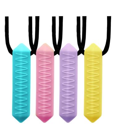 GWAWG 4PCs Chew Sensory chewing necklace durable and strong silicone play stuff suitable for children or adults with autism and children who like to bite things - Buy Online on GoSupps.com