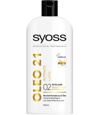 3 x Syoss Professional Performance Conditioner Oleo 21 Intense Care - for very dry/straw-like hair - 500 ml