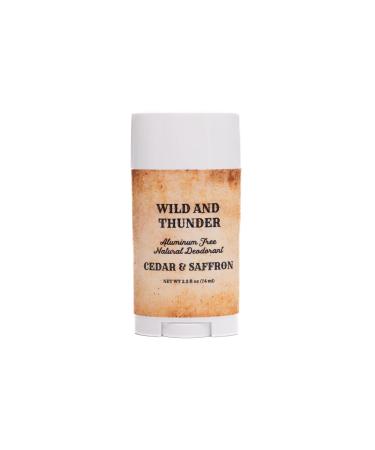 Wild & Thunder Black Sea Aluminum Free Deodorant - Handcrafted In The USA - No Harsh Chemicals - For The Everyday Outdoorsman (Cedar & Saffron)