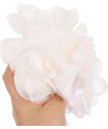 Beavorty Bath Loofah Mesh Shower Loofah Exfoliating Body Scrubber Soft Mesh Pouf Ball Exfoliator Bathing Accessory for Women Men White - Buy Online on GoSupps.com