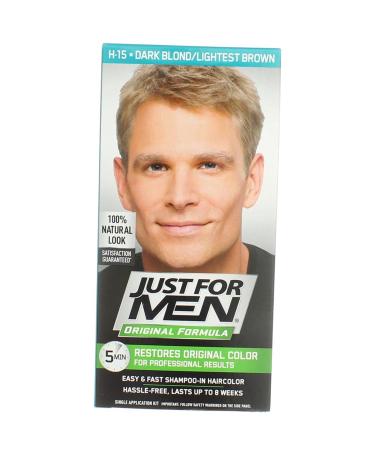 Just for Men Original Formula Men's Hair Color Dark Blond/Lightest Brown H-15 Single Application Kit