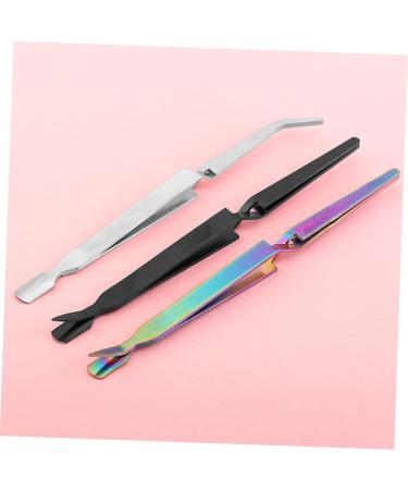 Beavorty 1pc Tweezers Nail Art Clip Nail Pincher Double Head Phototherapy Nail 17*0.9cm Silver - Buy Online on GoSupps.com