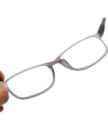 PROFLEX BluOptix Blue Light Blocking Computer Reading Glasses - Lightweight & Scratch Resistant - Unisex (Men's + Women's) - Grey - 2.0 Dioptres - Buy Online on GoSupps.com
