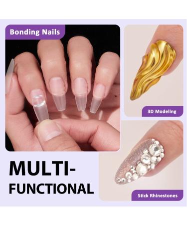 Short Almond Gel Nail Kit - 300pc BTArbox Soft Gel Tips with Solid Nail Glue & Portable Lamp - Buy Online on GoSupps.com