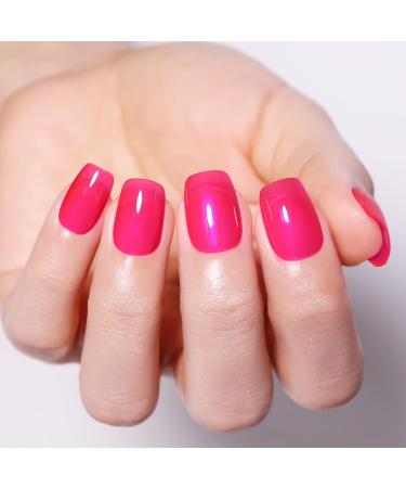 Imtiti Ice Neon Pink Gel Nail Polish 15 ml Sheer Jelly Hot Pink Translucent Colour UV/LED Soak Off Gel Polish for DIY Nail Art Manicure at Home 1 Piece - Buy Online on GoSupps.com