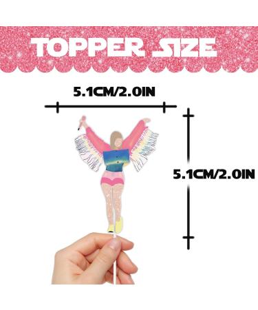 18pcs Glitter Guitar Girls Dessert Cupcake Topper Cheer to Worldwide Popular Female Singer Concert Theme Decor Pick for Fan Men Women Happy Birthday Folklore Music Party Decorations Supplies - Buy Online on GoSupps.com