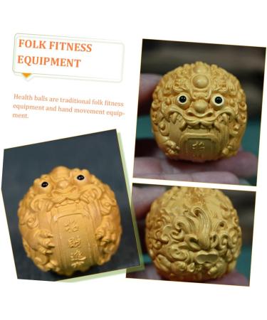 Lurrose 5-St Ornament - Chinese Feng Shui Peach Wood Bagua Decoration Key Rings & Coin Boxwood Massage - Buy Online on GoSupps.com
