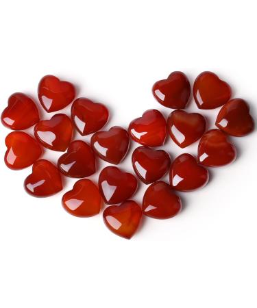 XIANNVXI 15 Pcs Carnelian Crystal Heart Stones Set for Love & Healing - Red Carnelian Gemstones - Buy Online on GoSupps.com