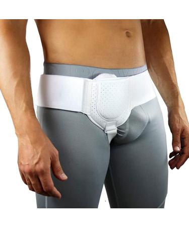 Inguinal Hernia Truss Belt for Men - Adjustable Support for Left/Right Side Post-Surgery 86-110cm Adjustable Waist Strap - Buy Online on GoSupps.com