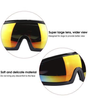 Dog Sunglasses Pet Fashion Goggles Wide View Dog Plastic Glasses for Wind Dust Snow Protection Adjustable Elastic Straps Pet Glassesfor Medium and Large Dogs(Black) - Buy Online on GoSupps.com