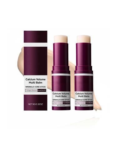 Losyslnt Calcium Multi Balm Stick | Calcium Volume Multi Balm | Hydrating & Firming Formula for Face Eyes and Neck | Moisturizing Stick for a Smoother Youthful Look | 9g*2