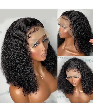 MSGEM 13x4 Deep Wave Brazilian Curly Bob Wig 10 | Transparent Lace Front Human Hair Wig for Black Women | Pre Plucked Wet and Wavy Frontal Wig with Baby Hair - Buy Online on GoSupps.com