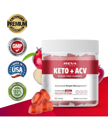 Reva Xtend Keto Apple Cider Vinegar Gummies - Gluten Free Non-GMO (30-Day Supply) | Promotes Wellness & Energy - Buy Online on GoSupps.com