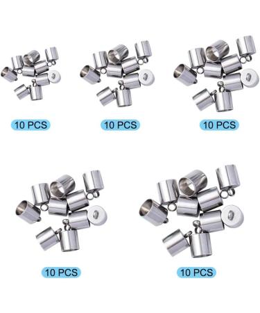 UNICRAFTALE Stainless Steel Cord Ends - 50pcs, 5 Sizes Smooth Tube Caps for Jewelry Making - Metal Color, 6/7/8/9/10mm - Buy Online on GoSupps.com