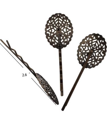 Retro Leaf Hair Pins Set - 20PCS/10Pairs Vintage Bronze Bobby Pins for Women and Girls - Buy Online on GoSupps.com