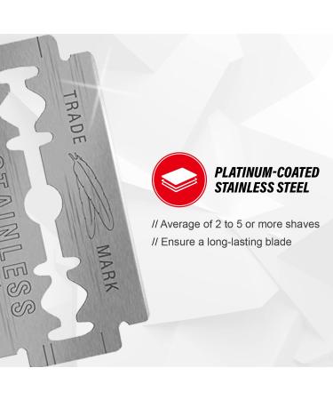 Feather Double Edge Safety Razor Blades - 100 Count, 10 Packs of 10 Blades - Buy Online on GoSupps.com