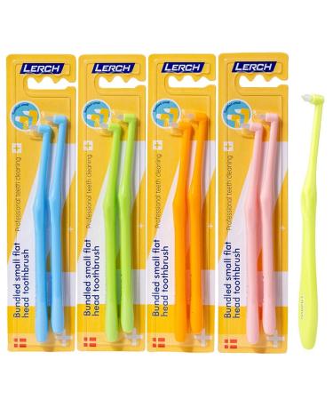 8Pieces End Tuft Tootbrush Interdental Brushes Orthodontic Toothbrush for Braces Cleans Difficult Areas Such as Around Crowns Bridges Implants and Wider Gaps Between Teeth