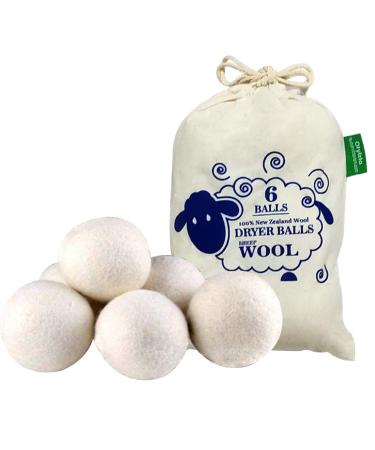 Otylzto Wool Dryer Balls 6-Pack, Drying Balls for Laundry,Reusable As Natural Fabric Softener, Reduce Clothing Wrinkles, Drying Clothes Faster Eco-Friendly