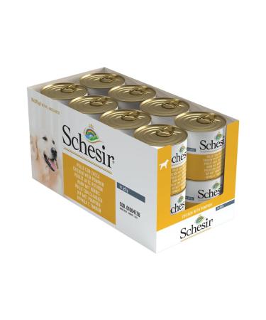 Schesir Wet Food for Adult Dogs with Chicken and Pumpkin Flavor Fillets in Soft Jelly - Total 4.56 kg (16 cans of 285G)