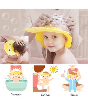 Adjustable Baby Shower Cap - Yellow Toddler Bath Visor for Eye and Ear Protection - Buy Online on GoSupps.com