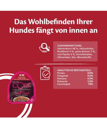 Wellness Core Small Breed Savoury Medleys - Grain Free Wet Dog Food with Chicken & Beef (12 x 85g) for High Meat Content Nutrition - Buy Online on GoSupps.com