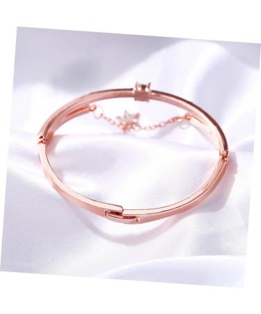 Solustrie Women's Crystal Bracelet Set - High-Quality Rose Gold Strassified Star Jewelry - 3-Piece Simple Design (19.5cm) - Buy Online on GoSupps.com