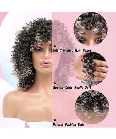 Shop Colorfulpanda Afro Wig Gray - Ombre Silver Gray Synthetic Curly Wigs for Women | Kinky Curly Short Pony Wigs for Everyday & Cosplay - Buy Online on GoSupps.com