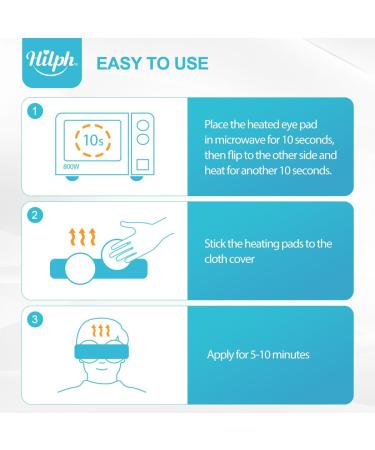 Hilph Heated Eye Mask for Dry Eyes Microwave Activated Warm Eye Compress for Dry Eyes Blepharitis & Stye Eye Treatment Microwave Eye Mask Moist with Pastable Inner Pack for Puffy Eyes Blue-removable - Buy Online on GoSupps.com