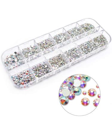 2320 Pieces Crystals Glass AB Nail Art Rhinestones with Storage Organizer Box - Nail Gems Stones Kit - Buy Online on GoSupps.com