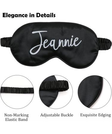 Personalized Sleeping Eye Mask with Custom Photo, Text, Logo, and Name - Ideal for Wedding Favors, Bachelorette Parties, and Bridesmaid Gifts - Satin Black - 1 Count - Buy Online on GoSupps.com