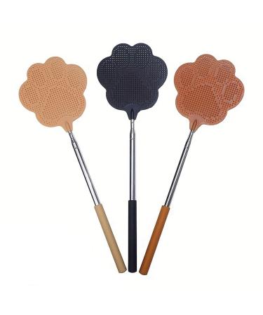 KKRAUS 3 Pack Telescoping Fly Swatter Manual Heavy Duty with Stainless Steel Handle Flyswatter Extendable Indoor Outdoor Fly Swatters (Color : A Size : 75cm) 75cm A