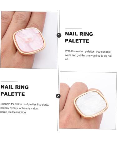  Vaguelly Vaguelly 2 Piece Marble Nail Art Ring Palettes Lightweight Portable Color Palettes for DIY Manicure Suitable for Nail Art Lovers Professional Nail Technicians - Buy Online on GoSupps.com
