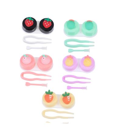 Homsfou 5st contact lens container cosmetic container for the trip cases travel case for contact lenses container for lens care holder container case glasses case travel pp little fresh