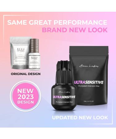Professional Grade Sensitive Eyelash Extension Glue | Fast Drying Black Adhesive for Long Lasting Lash Extensions | 6 Weeks Retention - Buy Online on GoSupps.com