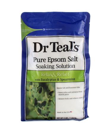 Dr. Epsom Salt Soaking Solution Relax Eucalyptus Spearmint 48 OZ (Pack of 8) - Stress Relief Bath Salts - Buy Online on GoSupps.com