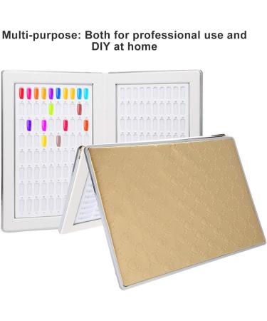 HOHXFYP Nail Display Book Reusable Nail Gel Colour Paper with 160 Compartments Nail Polish Colour Display Book for Professionals and DIY Enthusiasts (Gold) - Buy Online on GoSupps.com