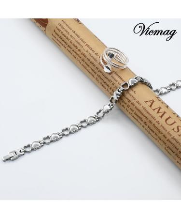 Vicmag Titanium Steel Magnetic Bracelets for Women - 3500 Gauss Heart Design Gift with Distance Tools - Buy Online on GoSupps.com