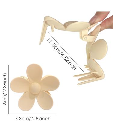 6 Large Flower Hair Clips - Cute Acrylic Hair Clamps for Women & Girls - Slipproof Plastic Hair Clips in 6 Colors - Buy Online on GoSupps.com