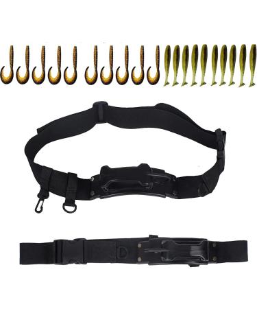 RILEYSON Fly Rod Holder 3rd Hand Belt Fishing Wading Belt with 25pcs Soft Lures Black - Buy Online on GoSupps.com