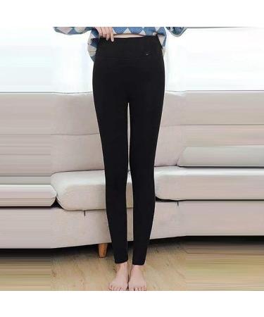 FAVIPT Fleece Lined Plus Size High Waisted Thermal Leggings - Black - Buy Online on GoSupps.com