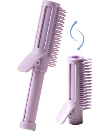 Quzente Volume Hair | Styling Hair Curling Tool | Curling Make Up Brush Roller Tool Curlers on Top of Head 2-in-1 Retractable Styling Comb Wavy Hair Products for Hair Salon Purple - Buy Online on GoSupps.com