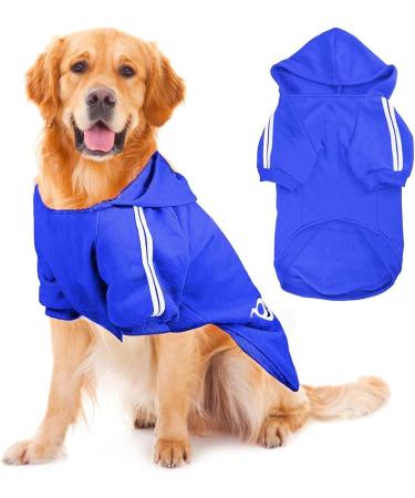 Voarge Dog Warm Hoodies Coat Winter Clothing Large Dog Button Design Dog Hoodie Dog Jumper Large Dogs Dog Coat (Blue 3XL) 3XL blue - Buy Online on GoSupps.com