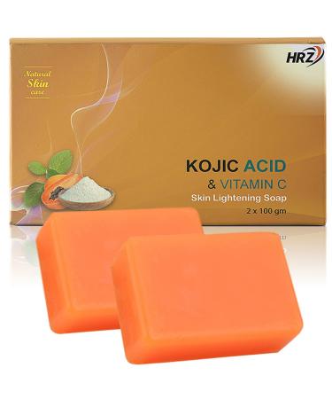 Kojic Acid and Vitamin C Skin lightening Soap for Face and Body wash, (Remarkably Big 3.5 Oz / 2 Bars), Kojic Acid soap for dark spots Reduces Wrinkles and Signs of Aging, Whitening Soap Exfoliates dead cells, Brightening …