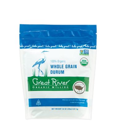 Great River Organic Milling Whole Grain Durum Wheat 2lb - Pack of 4 | Organic, Non-GMO - Buy Online on GoSupps.com